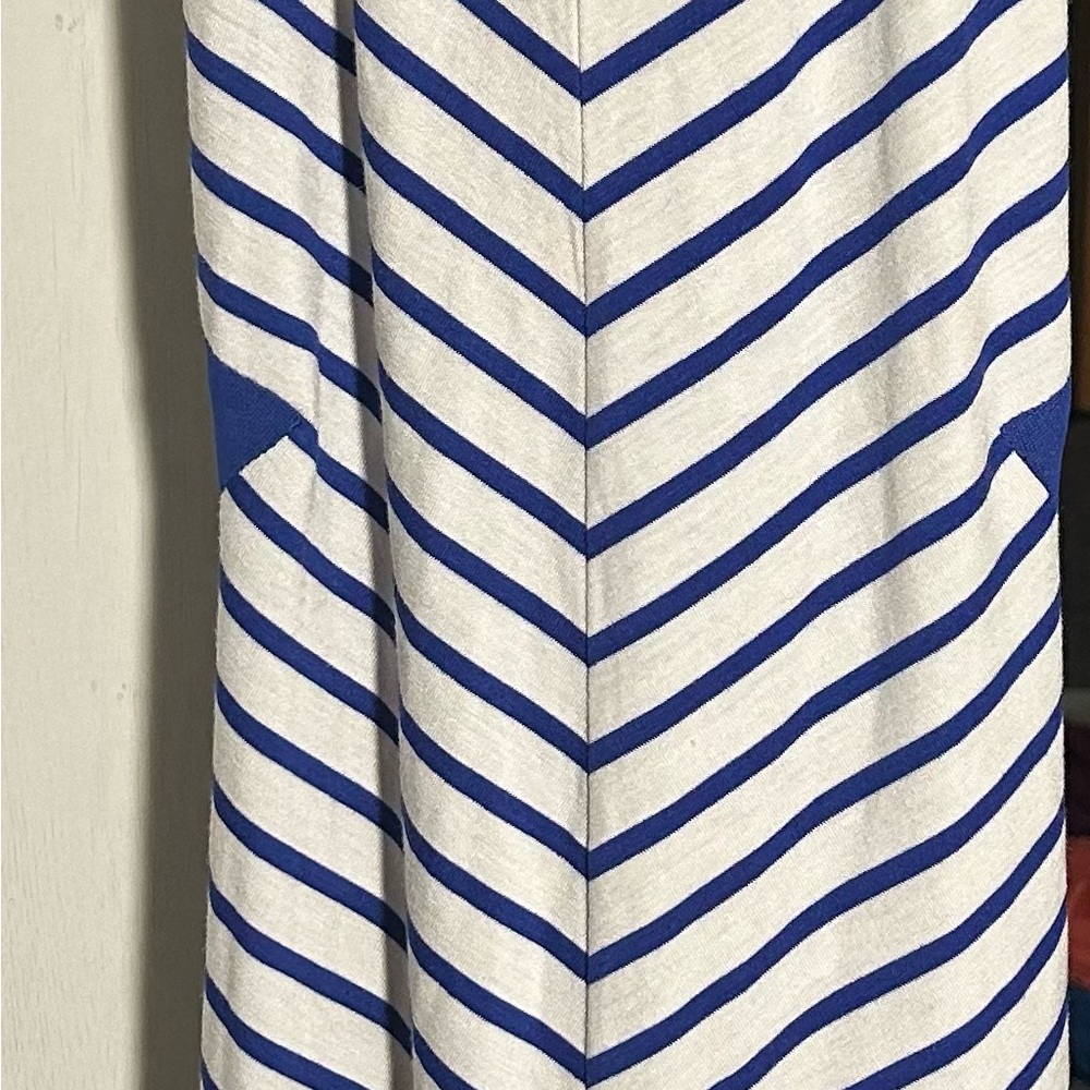 Blue and White Striped Dress